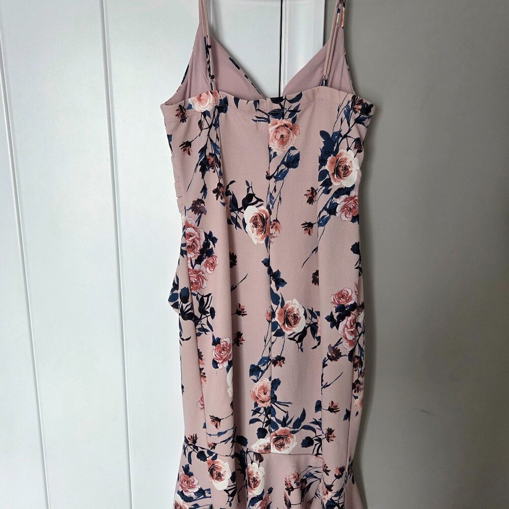 Emerald Sundae Blush Pink Floral Bodycon Dress Size L/M - Picture 4 of 9